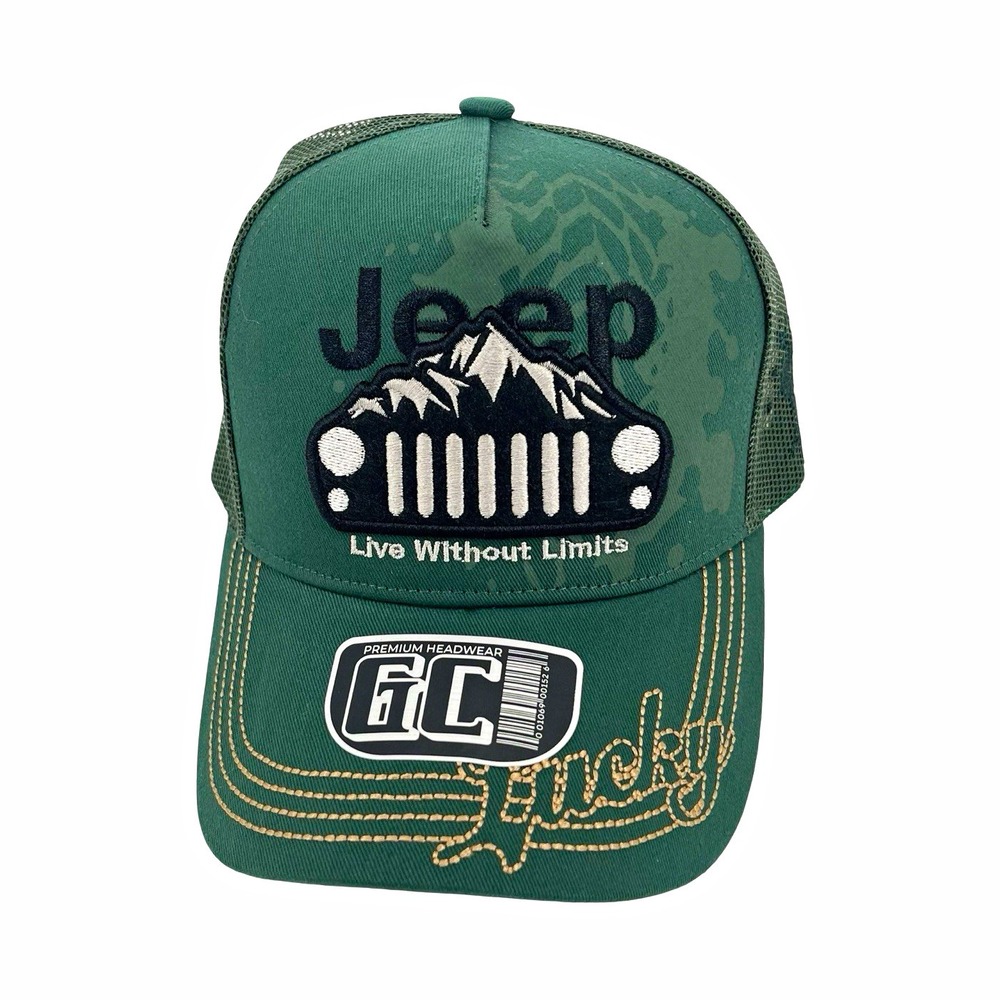 Jeep Trucker Hat Green Mesh Snapback Live Without Limits Mountain 4x4 Cap